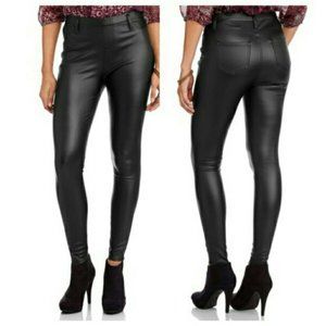 Faded Glory Black Faux Leather Jeggings Size M (8-10)